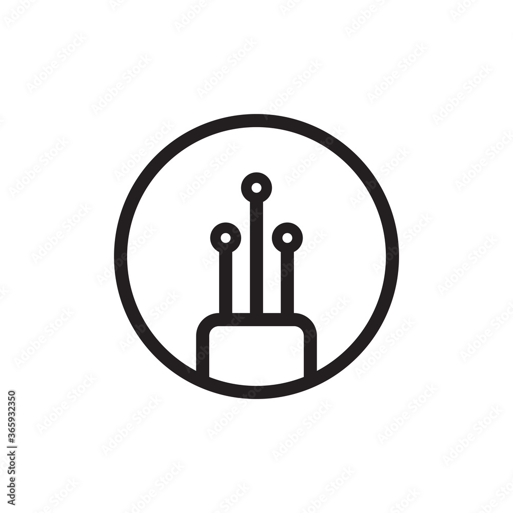 Fiber optic icon vector logo design template