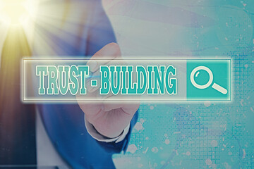 Poster - handwriting text writing trust building. conceptual photo developing trust in so they can function e