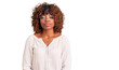 © Krakenimages.com - Young african american woman wearing casual clothes with serious expression on face. simple and natural looking at the camera.