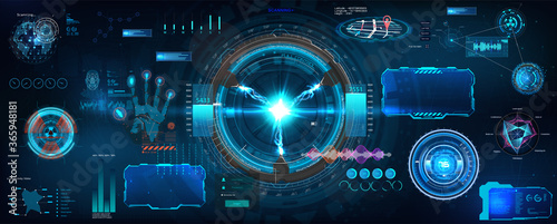 Cuadros en Lienzo HUD digital elements set for VR, UI, UX and GUI
