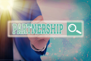 Poster - handwriting text writing partnership. conceptual photo business type in which two or more individual