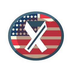 Poster - usa flag with ribbon