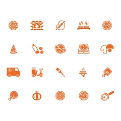 Poster - collection of pizza icons