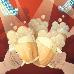 Wall Mural - oktoberfest background with beer