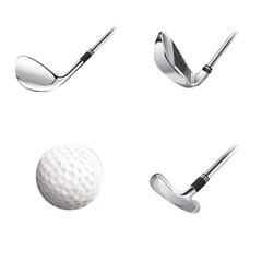 Poster - golf ball and clubs