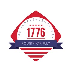 Canvas Print - fourth of july independence day label