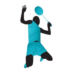 Poster - badminton player in action