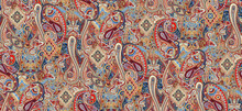 Ornamenatl Paisley Seamless Pattern, Texture Effect. Indian Ornament.
