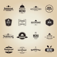 Sticker - restaurant labels set