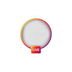 Poster - Social media avatar frames. Live stories user video streaming. Vector on isolated white background. EPS 10