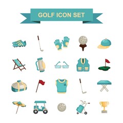 Canvas Print - golf icon set