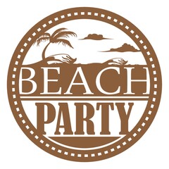 Wall Mural - beach party label