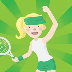 Sticker - successful tennis player