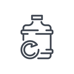 Poster - Refill Bottle of Water for Office Cooler line icon. Change Plastic Bottle of Water vector outline sign.