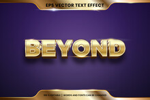 Text Effect In 3d Beyond Words, Text Effect Theme Editable Metal Gold Color Concept