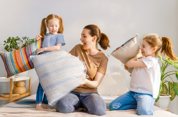 Wall Mural - Happy loving family.