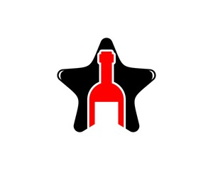 Wall Mural - Wine bottle inside the star favorite