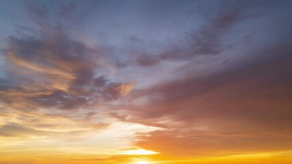 Wall Mural - time lapse video amazing scene of colorful sunset with moving clouds background in nature and travel