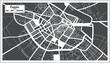 Foggia Italy City Map in Black and White Color in Retro Style. Outline Map.