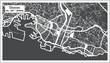 Genoa Italy City Map in Black and White Color in Retro Style. Outline Map.