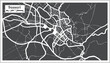 Sassari Italy City Map in Black and White Color in Retro Style. Outline Map.