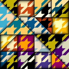Leinwandbilder - Paper cut shapes design. Seamless vector pattern.