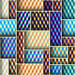 Leinwandbilder - Paper cut shapes design. Seamless vector pattern.
