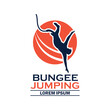 bungee jumping logo with text space for your slogan tag line, vector illustration