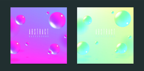 Poster - Set of Abstract Fluid 3D Background with Liquid Modern Shapes . Isolated Vector Elements 