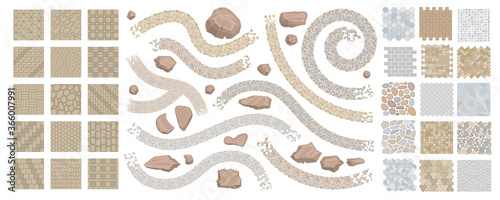 Fotografía Set of vector street pavements and stones