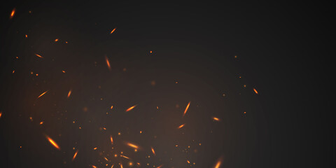 Burning red hot sparks realistic fire flames abstract background