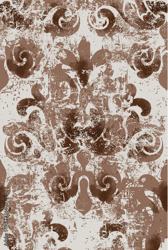 Elegant design in royal style. Floral and swirl element. Baroque texture