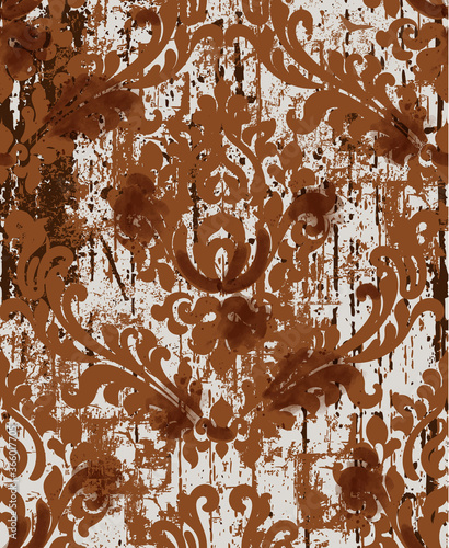 Classic luxury damask ornament. Old fashioned victorian texture. Floral baroq...