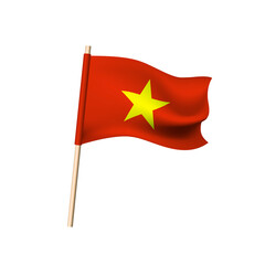 Wall Mural - Vietnam flag on white background