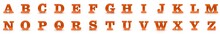 Alphabet Letters 3d Orange Signs A B C D E F G H I J K L M N O P Q R S T U V W X Y Z Capital Letters Types