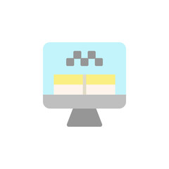 Poster - Reservation, computer icon. Simple color vector elements of taxi service icons for ui and ux, website or mobile application