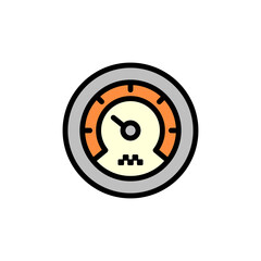 Poster - Speedometer icon. Simple color with outline vector elements of taxi service icons for ui and ux, website or mobile application