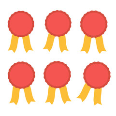 Wall Mural - flat badges set. collection circle ribbon emblem