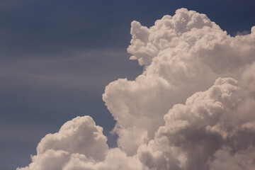 Cumulus cloud formations in the sky