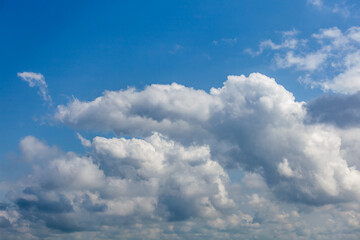 Wall Mural - Blue sky background with white clouds, nature