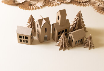 Zero waste Christmas Hand crafted gifts with natural House for decorating a holiday home