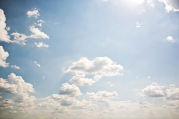 Poster - The beautiful blue sky with lots of clouds in the daytime