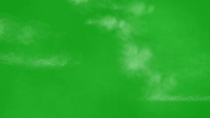 Wall Mural - White smoke motion graphics with green screen background