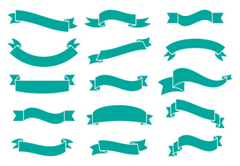Wall Mural - Banners and ribbons set isolated on white background. Collection of trendy banners and ribbons for web site, tag, label, sticker, and badge. Creative art concept, vector illustration