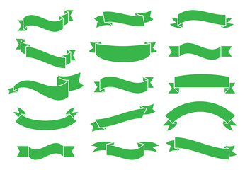 Wall Mural - Banners and ribbons set isolated on white background. Collection of trendy banners and ribbons for web site, tag, label, sticker, and badge. Creative art concept, vector illustration