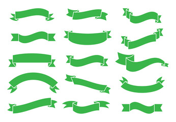 Wall Mural - Banners and ribbons set isolated on white background. Collection of trendy banners and ribbons for web site, tag, label, sticker, and badge. Creative art concept, vector illustration