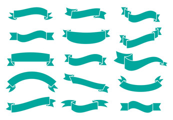 Wall Mural - Banners and ribbons set isolated on white background. Collection of trendy banners and ribbons for web site, tag, label, sticker, and badge. Creative art concept, vector illustration