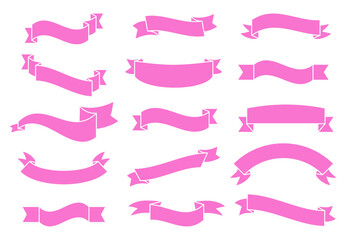 Wall Mural - Banners and ribbons set isolated on white background. Collection of trendy banners and ribbons for web site, tag, label, sticker, and badge. Creative art concept, vector illustration