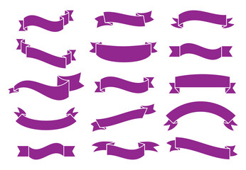 Wall Mural - Banners and ribbons set isolated on white background. Collection of trendy banners and ribbons for web site, tag, label, sticker, and badge. Creative art concept, vector illustration