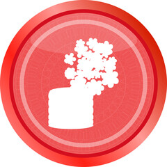 Fototapete - flowers in pot icon, web app button isolated on white